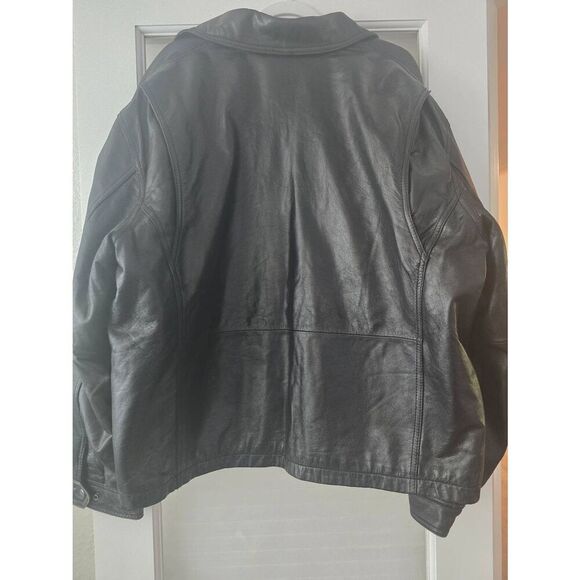 Mens Vintage Original Authentic Classic James Dean Black Leather Jacket Size XXL - Picture 4 of 10